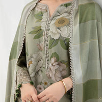 BAROQUE - 3PC Lawn Printed Shirt With Voile Printed Dupatta-1509