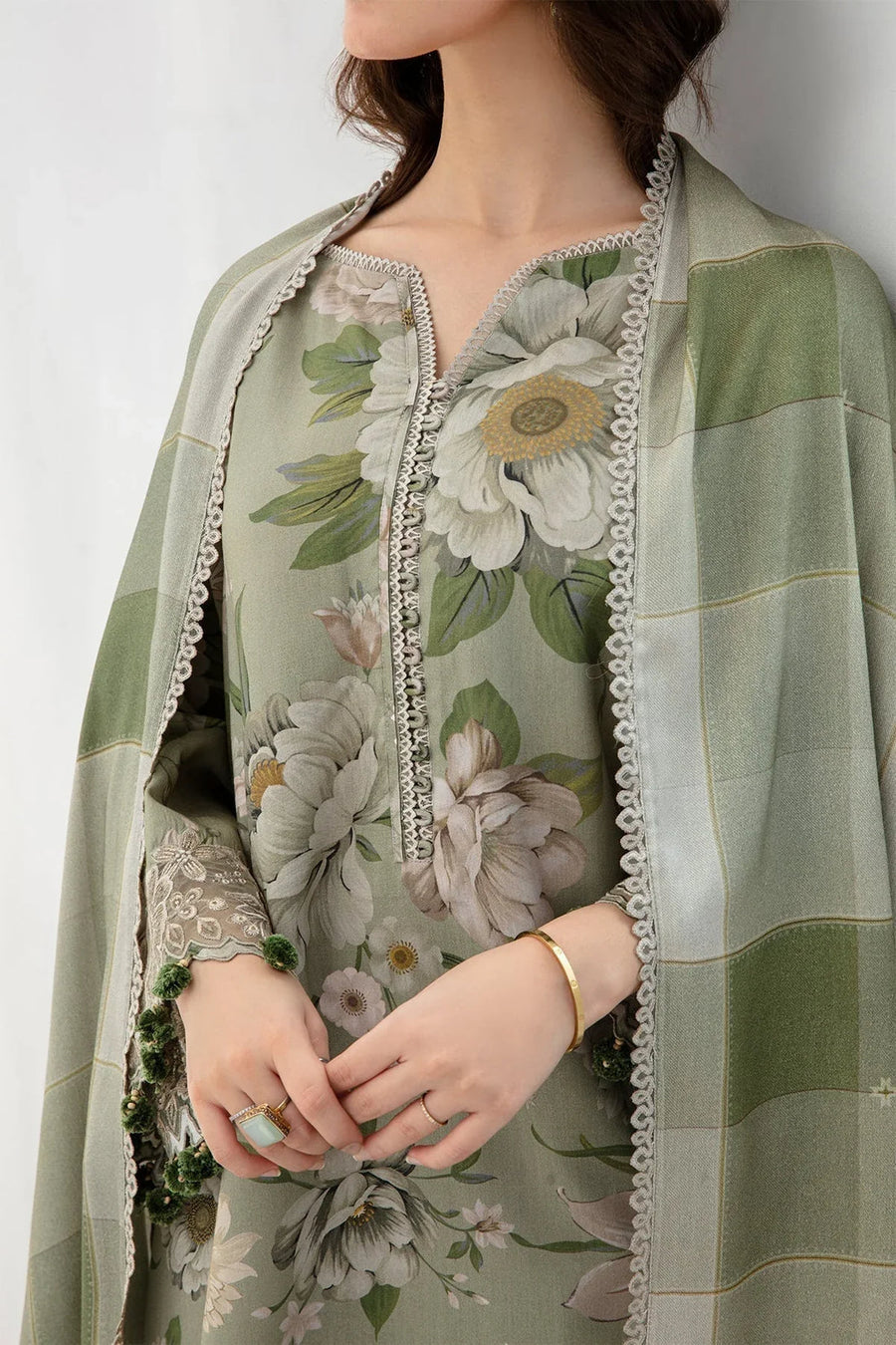 BAROQUE - 3PC Lawn Printed Shirt With Voile Printed Dupatta-1509