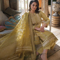 SOBIA NAZIR 3PC Lawn Embroidered With Organza Embroidered Dupatta-1151