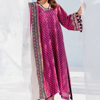 3PC Lawn Printed Shirt With Digital Printed Dupatta-1603