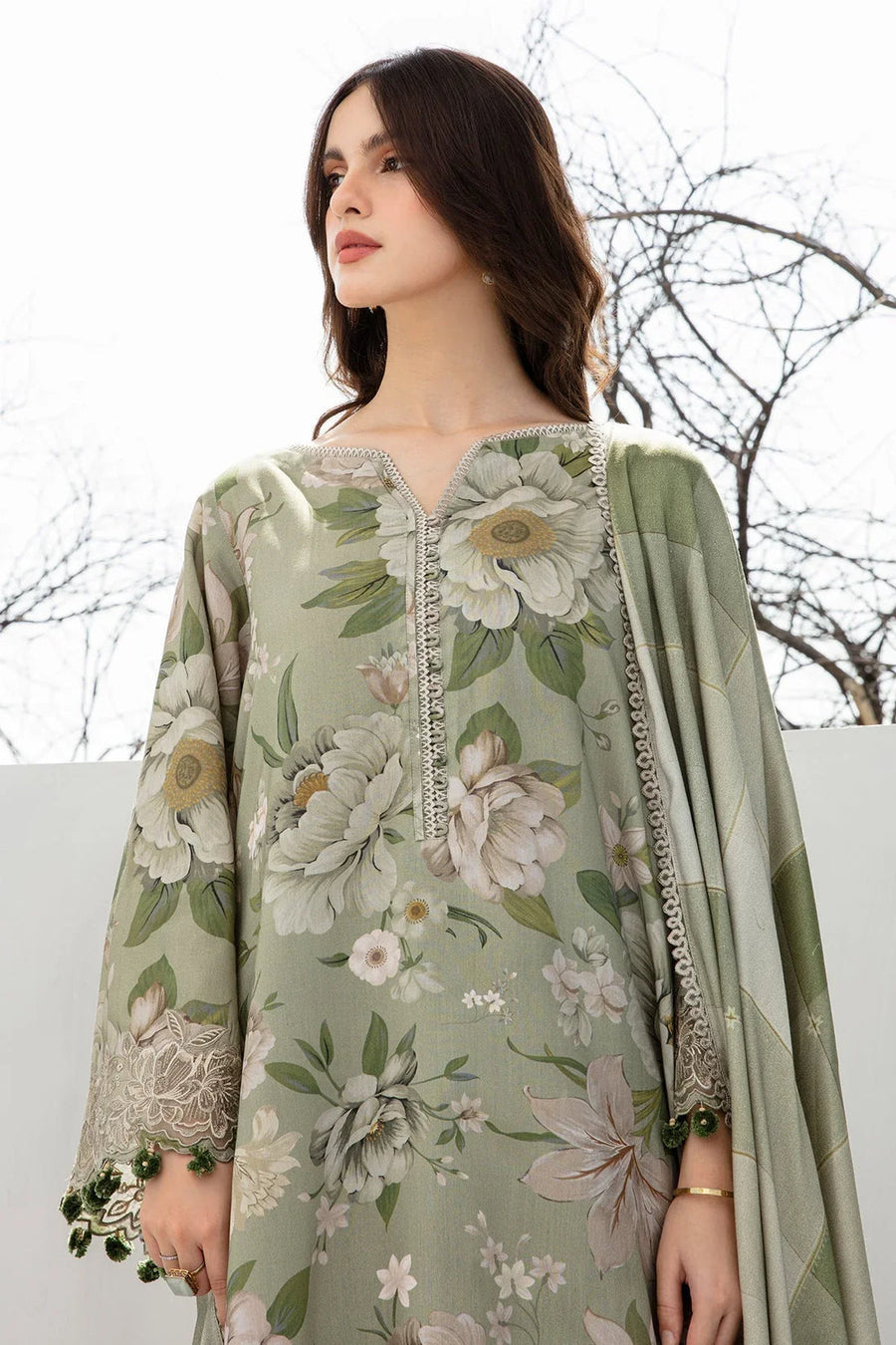 BAROQUE - 3PC Lawn Printed Shirt With Voile Printed Dupatta-1509