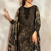 3PC-Printed Lawn Zarri Shirt With Voile Printed Dupatta-1519