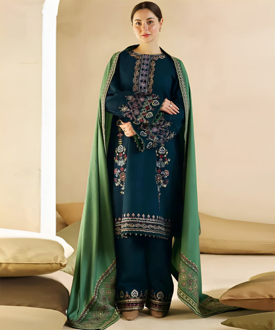 ZARA SHAHJAHAN Lawn 3PC Embroidered with Lawn Embroidered Dupatta -1102