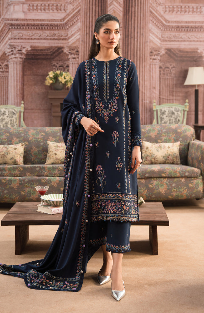 SEREN Lawn-3PC Embroidered With Organza Embroidered Dupatta- 1060