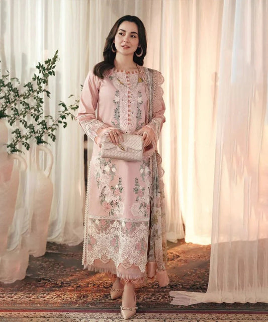 Lawn-3PC Embroidered Shirt with Digital Printed Jacquard Dupatta- 1377