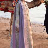 3PC-Printed Lawn Shirt With Voile Printed Dupatta-1544