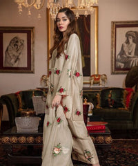 Silk 3PC Embroidered With Organza Embroidered Dupatta-1316