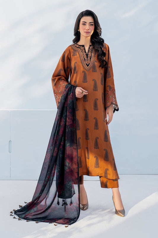 3PC Lawn Printed Shirt With Digital Printed Dupatta-1625