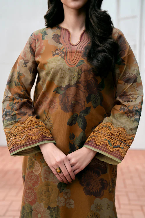 BAROQUE - 3PC Lawn Printed Shirt With Voile Printed Dupatta-1507