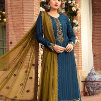 MARIA B Lawn 3PC Embroidered with Chiffon Embroidered Dupatta-1121