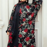 3PC-Printed Lawn Zarri Shirt With Voile Printed Dupatta-1526