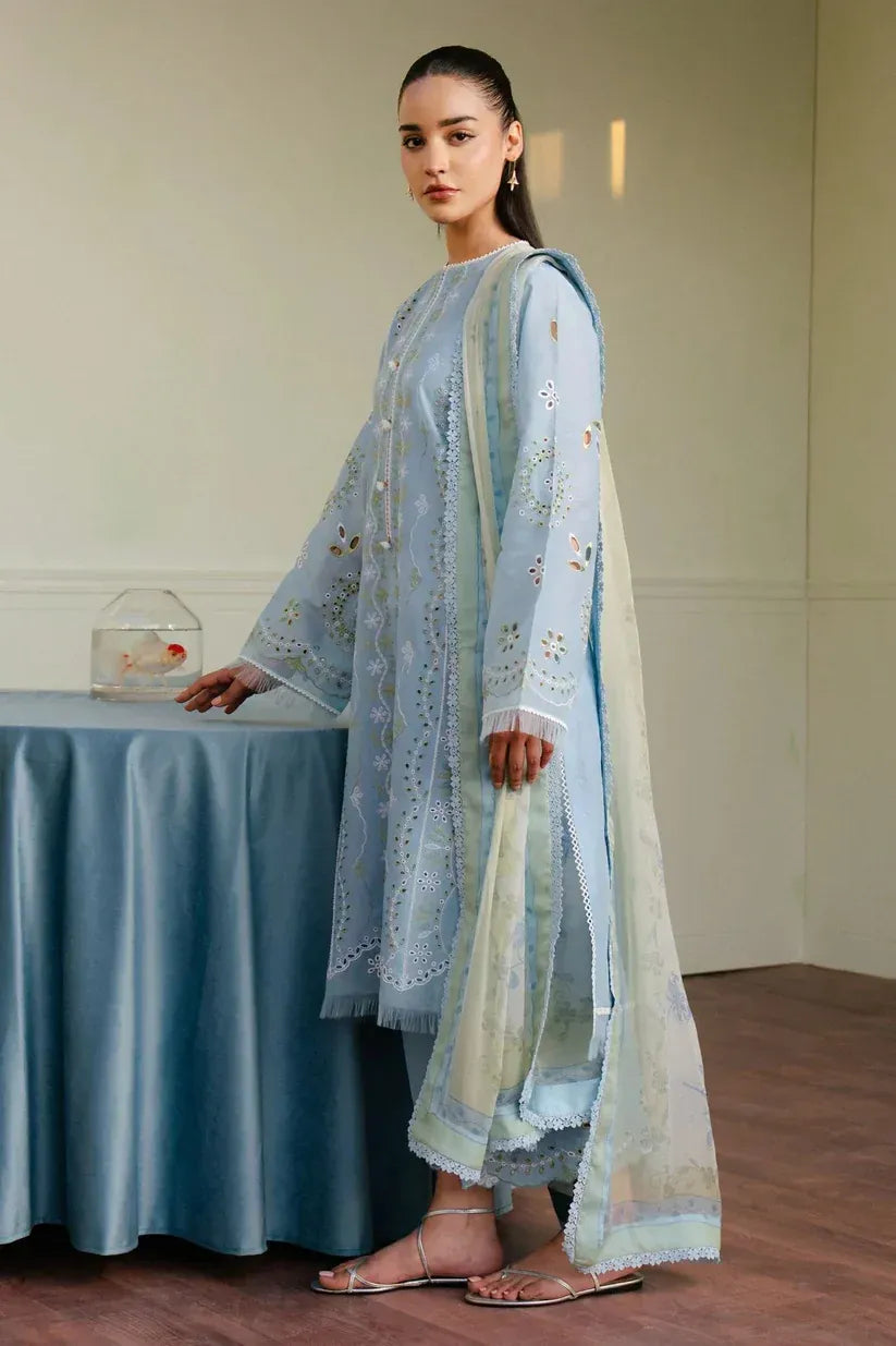 Lawn-3PC Embroidered Shirt with Digital Printed Jacquard Dupatta-1308