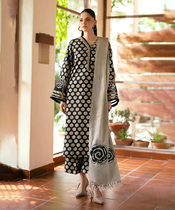 BAROQUE - 3PC Lawn Printed Shirt With Voile Printed Dupatta-1512