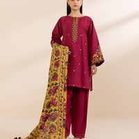 Lawn 3PC Embroidered Shirt with Digital Printed Dupatta-1237