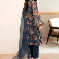 3PC Lawn Printed Shirt With Digital Printed Dupatta-1611