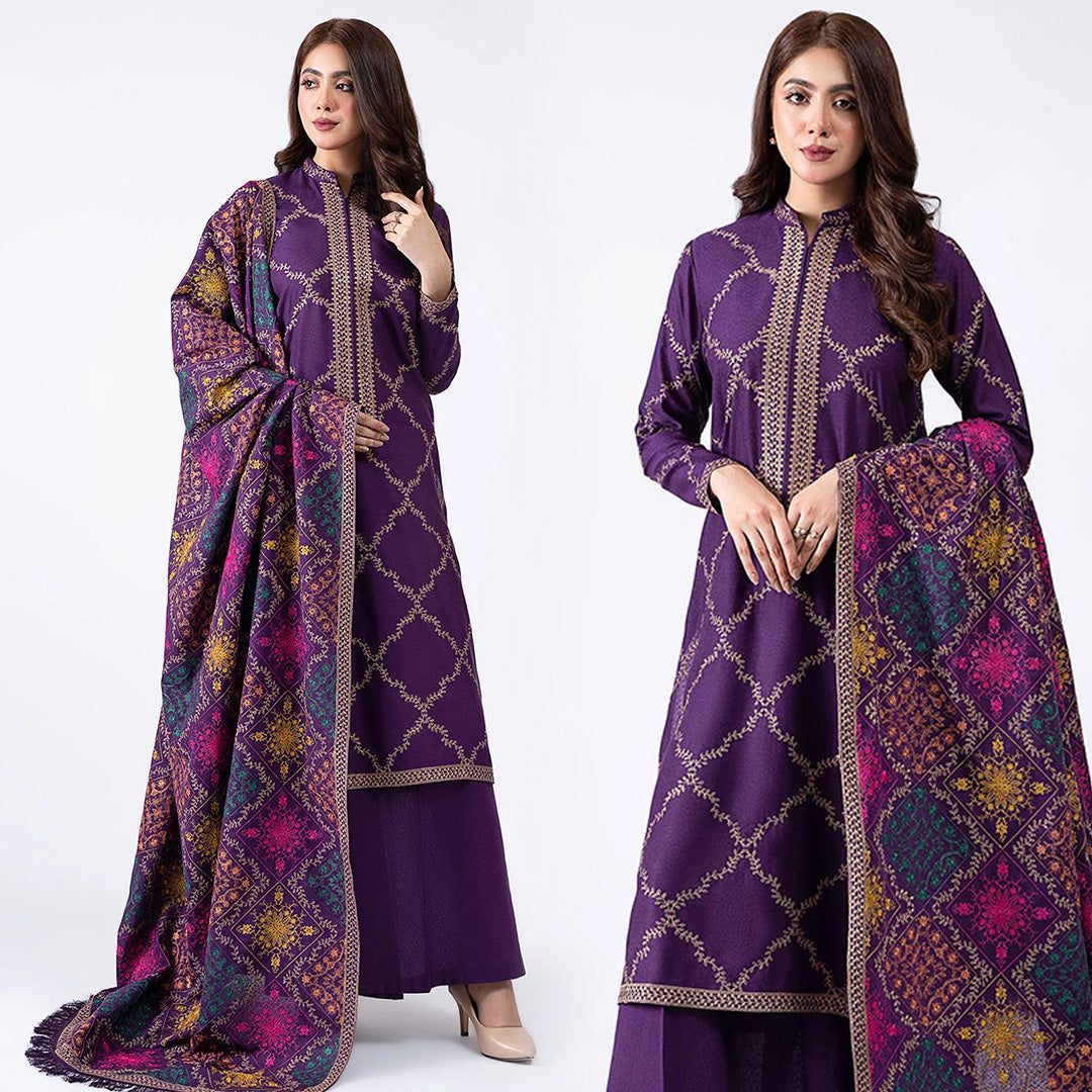 KAYSERIA 3PC LAWN EMBROIDERED WITH LAWN EMBROIDERED DUPATTA-1027