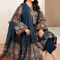 3PC Lawn Printed Shirt With Digital Printed Dupatta-1611