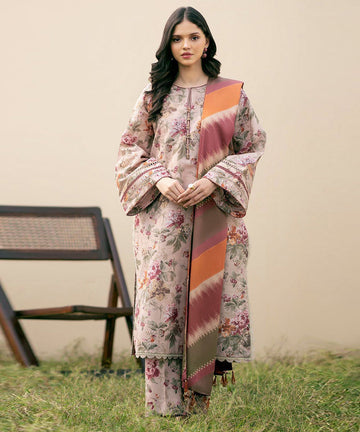 BAROQUE - 3PC Lawn Printed Shirt With Voile Printed Dupatta-1501