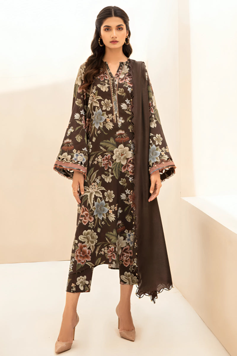 BAROQUE - 3PC Lawn Printed Shirt With Voile Printed Dupatta-1510