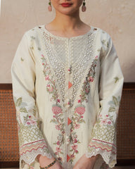 Dhanak -3PC Embroidered Shirt With Digital Printed & Embroidered Organza Dupatta-3372