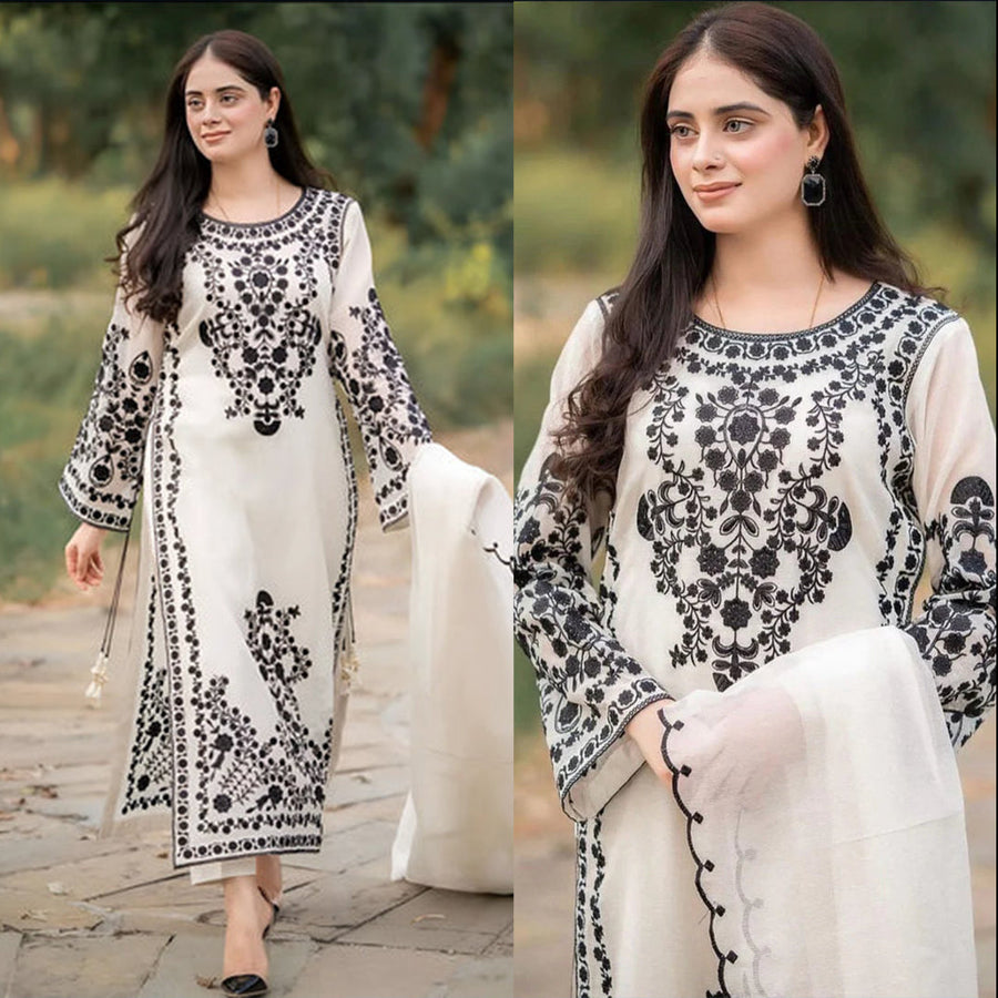 Jazmin Lawn 3PC Embroidered With Lawn Embroidered Dupatta-1031