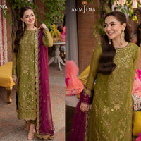 Asim Jofa Lawn 3PC Embroidered With Chiffon Embroidered Dupatta-1032