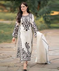 Jazmin Dhanak 3PC Embroidered With Dhanak Embroidered Shawl-105