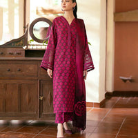 BAROQUE - 3PC Lawn Printed Shirt With Voile Printed Dupatta-1504