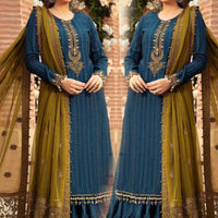 MARIA B Lawn 3PC Embroidered with Chiffon Embroidered Dupatta-1121