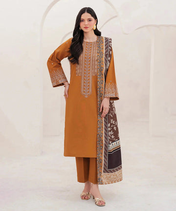 Lawn 3PC Embroidered Shirt with Digital Printed Dupatta-1203