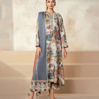 3PC Lawn Printed Shirt With Digital Printed Dupatta-1606