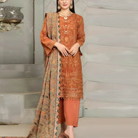 Baroque Lawn 3PC Embroidered with Chiffon Embroidered Dupatta-1163