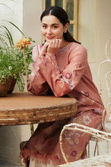 Dhanak-3PC Embroidered Shirt with Digital Printed Wool Shawl -3188