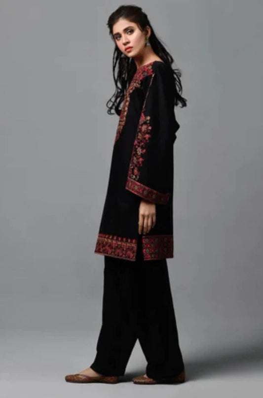 Linen 3PC Embroidered Shirt with Chiffon Embroidered Dupatta-1009