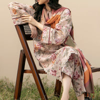 BAROQUE - 3PC Lawn Printed Shirt With Voile Printed Dupatta-1501