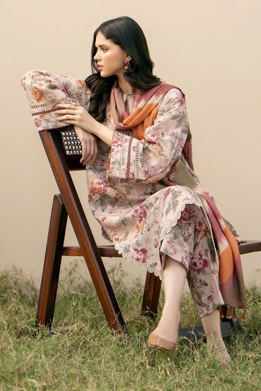 BAROQUE - 3PC Lawn Printed Shirt With Voile Printed Dupatta-1501