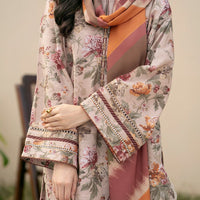 BAROQUE - 3PC Lawn Printed Shirt With Voile Printed Dupatta-1501