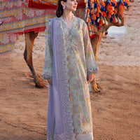 3PC-Printed Lawn Shirt With Voile Printed Dupatta-1544