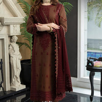 ASIM JOFA - 3PC LAWN EMBROIDERED SHIRT WITH CHIFFON EMBROIDERED DUPATTA AND TROUSER - 1025