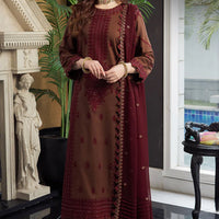 ASIM JOFA - 3PC LAWN EMBROIDERED SHIRT WITH CHIFFON EMBROIDERED DUPATTA AND TROUSER - 1025