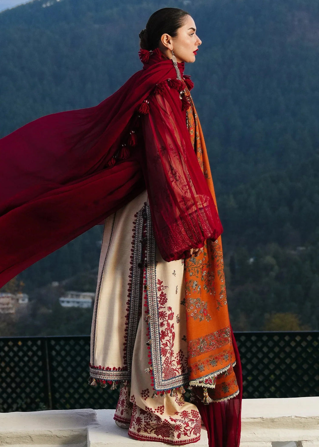 Lawn-3PC Embroidered Shirt with Digital Printed Jacquard Dupatta- 1072