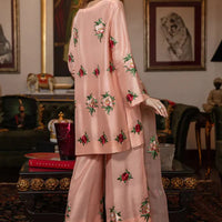 Silk 3PC Embroidered With Organza Embroidered Dupatta-1314