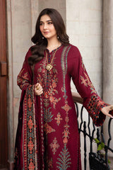 Dhanak-3PC Embroidered Shirt with Digital Printed Wool Shawl - 3430