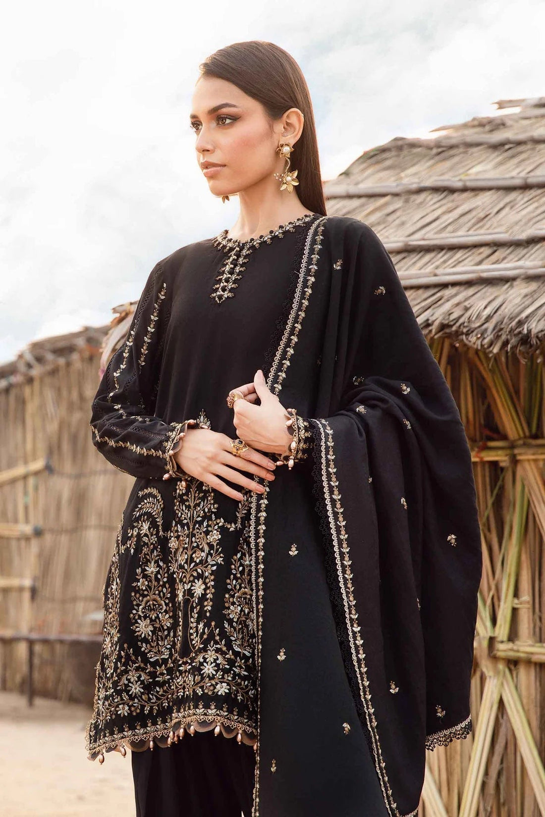 Maria B Lawn 3PC Embroidered Shirt with Embroidered Dupatta-1077