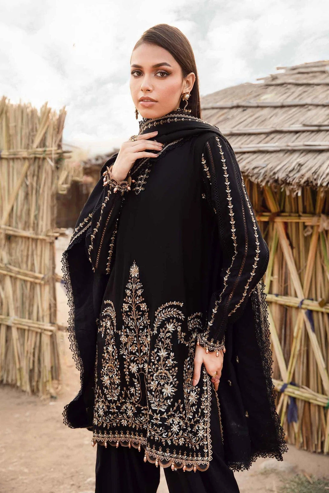 Maria B Lawn 3PC Embroidered Shirt with Embroidered Dupatta-1077