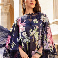 3PC-Printed Lawn Zarri Shirt With Voile Printed Dupatta-1524