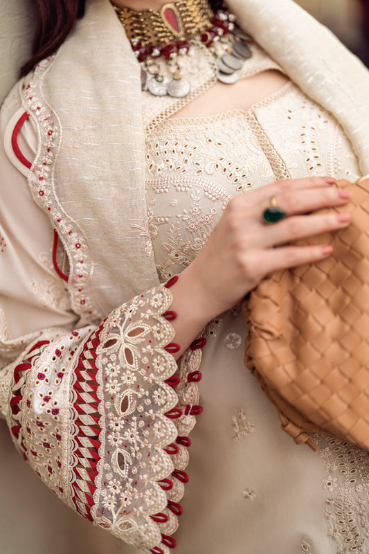 QALAMKAR - 3PC LAWN EMBROIDERED SHIRT WITH MANAAR EMBROIDERED DUPATTA AND TROUSER 1357
