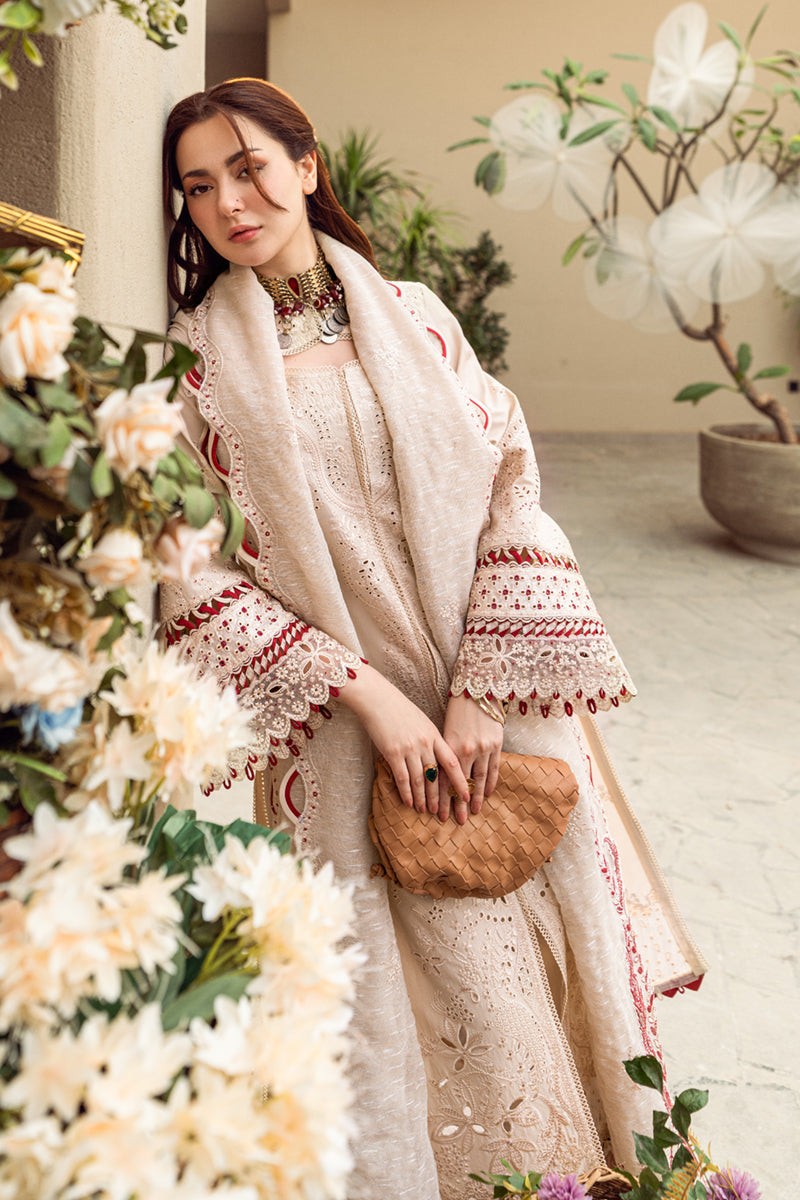 QALAMKAR - 3PC LAWN EMBROIDERED SHIRT WITH MANAAR EMBROIDERED DUPATTA AND TROUSER - BNU 102