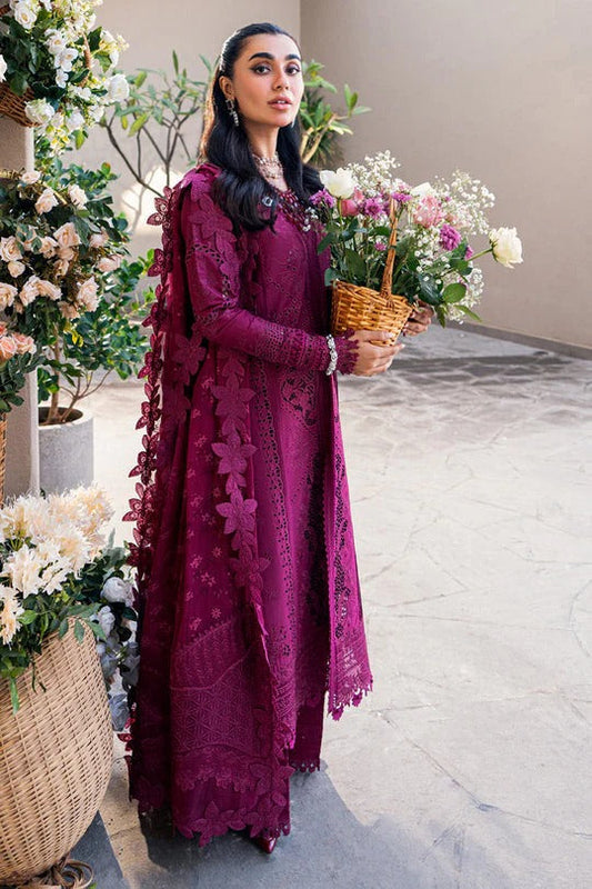 Lawn-3PC Embroidered Shirt with Organza Embroidered Dupatta-1360