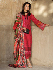Dhanak-3PC Embroidered with Digital Printed Wool Shawl-3350